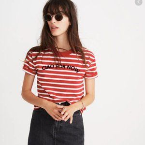Madewell Ciao for Now Red Striped Boxy Tee